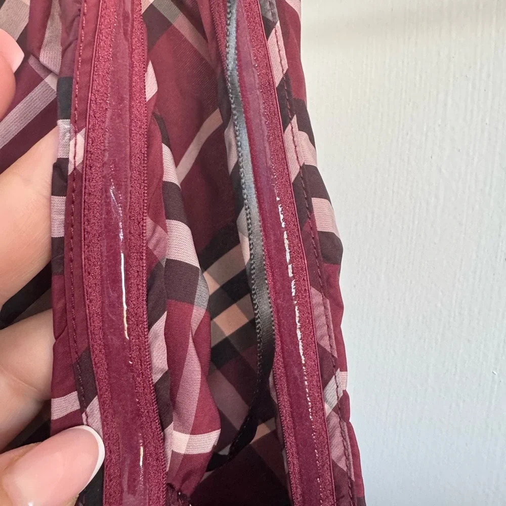 Anthropologie Maeve Plaid Maroon Tartan Burgundy Mini Puff Sleeve Dress Size S - Picture 12 of 15